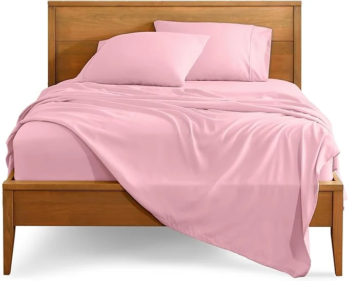 Effective Bare Home Full Sheet Set – 1800 Ultra-Soft Microfiber Full Bed Sheets – Double Brushed – Deep Pockets – Easy Fit – 4 Piece Set – Bedding Sheets amp Pillowcases Full Light Pink Secure