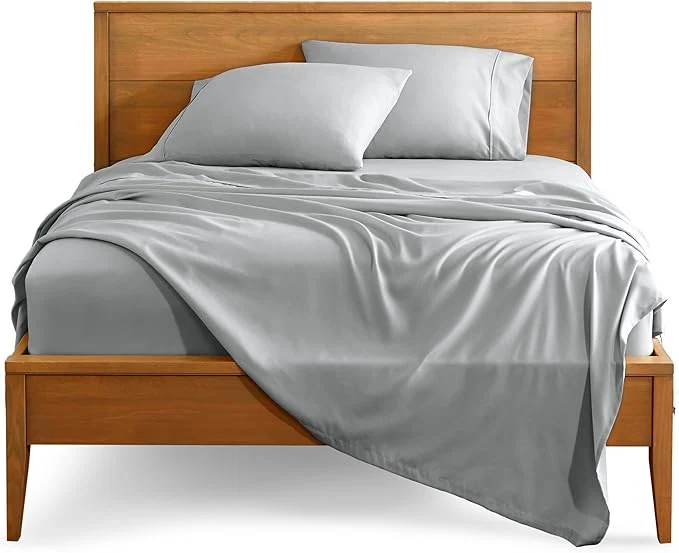 Superior Bare Home Full Sheet Set – 1800 Ultra-Soft Microfiber Full Bed Sheets – Double Brushed – Deep Pockets – Easy Fit – 4 Piece Set – Bedding Sheets amp Pillowcases Full French Grey Traditional