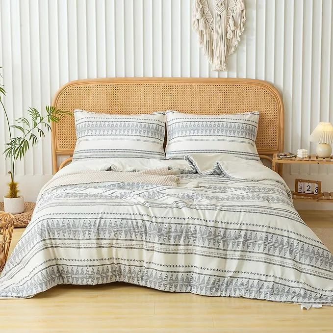 Sustainable COTTEBED Western Comforter Set Twin Beige Ultra Soft Lightweight Microfiber Bohemian Chic Aztec Comforter 1 Down Comforter Set amp 2 Pillowsham for All Season Use Boho Quilt Set Twin Professional