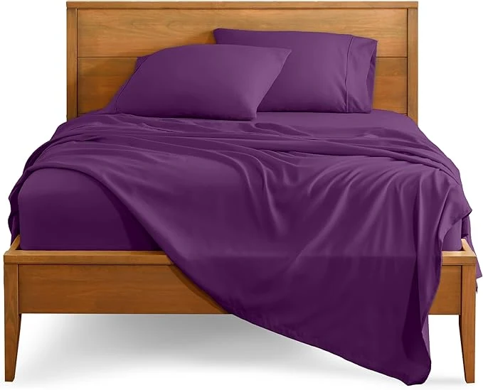 Powerful Bare Home Full XL Sheet Set – 1800 Ultra-Soft Microfiber Full Extra Long Bed Sheets – Double Brushed – Deep Pockets – Easy Fit – 4 Piece Set – Bedding Sheets amp Pillowcases Full XL Plum First-Class