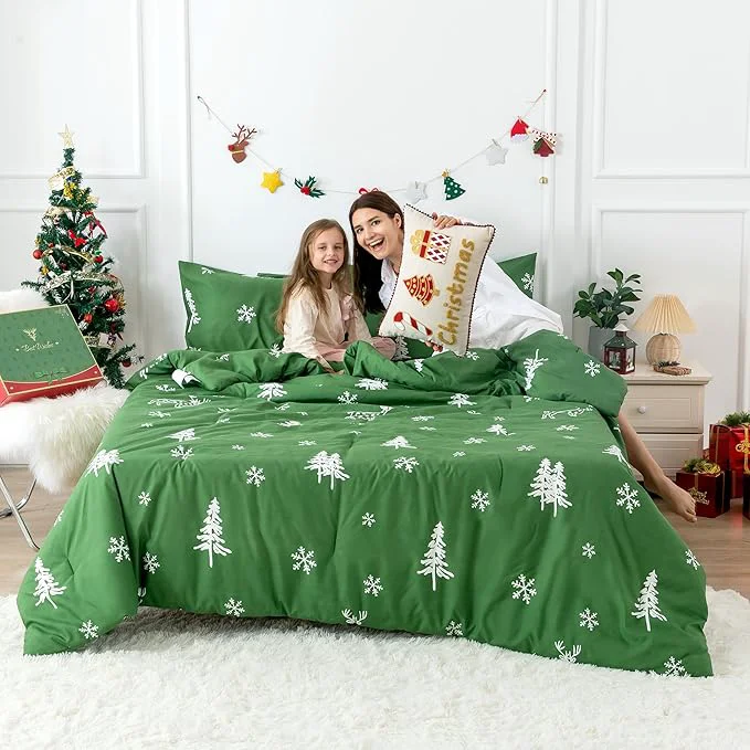 Proven COTTEBED Christmas Tree Comforter Sets Twin Twin XL Size Soft Polycotton Reindeer Elks Bedding Down Comforters for Kids Children Boys Girls Teen College Dorm Signal Bed Crafted