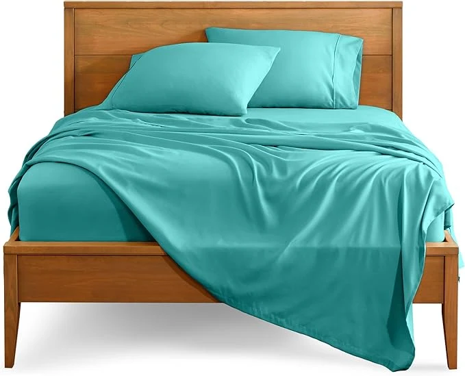 Exclusive Bare Home Split King Sheet Set – 1800 Ultra-Soft Microfiber Bed Sheets – Double Brushed – Deep Pockets – Easy Fit – 5 Piece Set – Bedding Sheets amp Pillowcases Split King Turquoise Prestigious