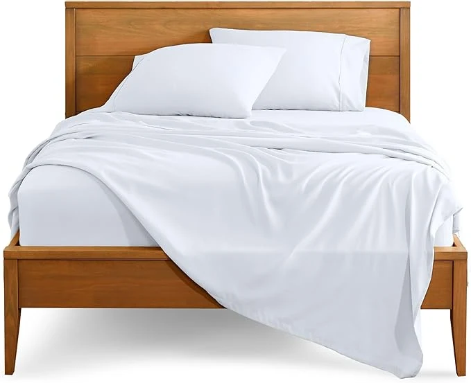 Artisan Bare Home Split Head Flex King Sheet Set – 1800 Ultra-Soft Microfiber Bed Sheets – Double Brushed – Deep Pockets – Easy Fit – 4 Piece Set – Bedding Sheets amp Pillowcases White Comfortable