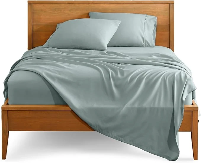Versatile Bare Home Split Head Flex King Sheet Set – 1800 Ultra-Soft Microfiber Bed Sheets – Double Brushed – Deep Pockets – Easy Fit – 4 Piece Set – Bedding Sheets amp Pillowcases Sea Spray High-Quality