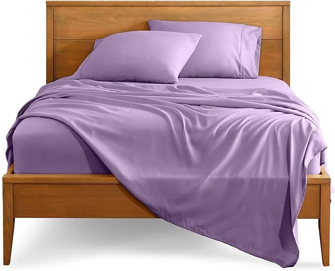 Fine Crafted Bare Home King Sheet Set – 1800 Ultra-Soft Microfiber King Bed Sheets – Double Brushed – Deep Pockets – Easy Fit – 4 Piece Set – Bedding Sheets amp Pillowcases King Lavender Selected