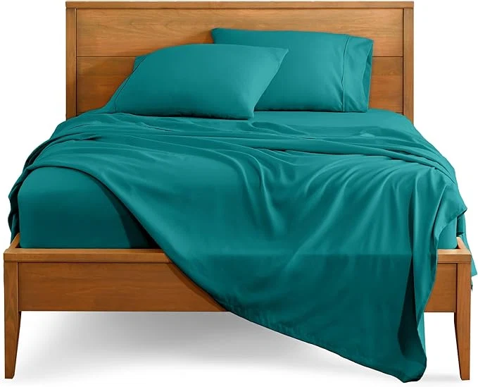 Fashionable Bare Home King Sheet Set – 1800 Ultra-Soft Microfiber King Bed Sheets – Double Brushed – Deep Pockets – Easy Fit – 4 Piece Set – Bedding Sheets amp Pillowcases King Emerald Detailed