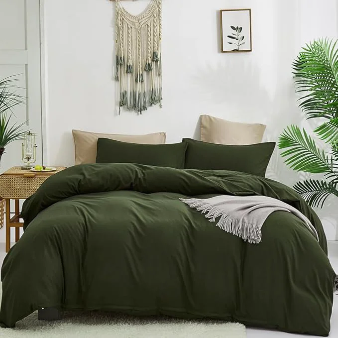 Exceptional CLOTHKNOW Army Green Comforter Set King 3Pcs Dark Green Bedding Comforter Sets Olive Green Comforter King Hunter Green Comforter Soft Military Green Comforter Sets King Detailed