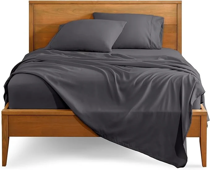 Advanced Bare Home Full Sheet Set – 1800 Ultra-Soft Microfiber Full Bed Sheets – Double Brushed – Deep Pockets – Easy Fit – 4 Piece Set – Bedding Sheets amp Pillowcases Full Forged Iron Grey Luxury