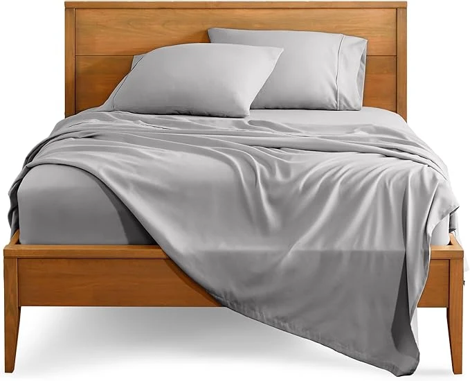 Specialty Bare Home Twin XL Sheet Set – 1800 Ultra-Soft Microfiber Twin Extra Long Bed Sheets – Double Brushed – Deep Pockets – Easy Fit – 3 Piece Set – Bedding Sheets amp Pillowcases Twin XL Light Grey High-Quality