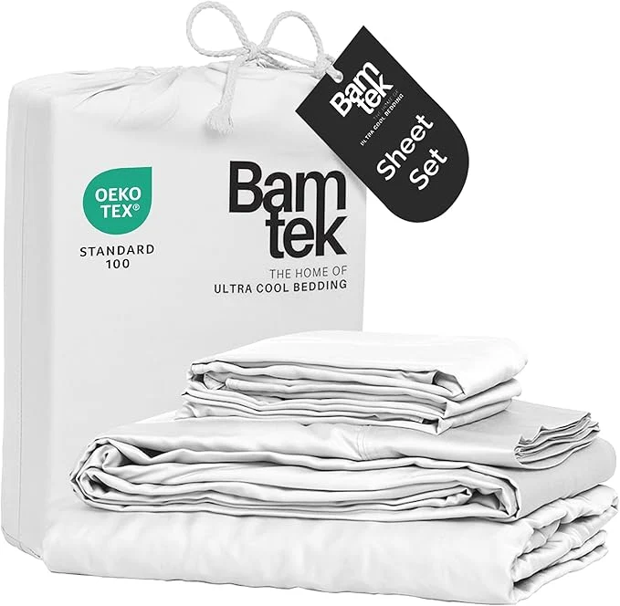 Elite Viscose Bamboo Twin XL Sheets 3PC Set – Extra Long – Cooling Bedding for Hot Sleepers with Moisture Wicking Technology – Silky Soft 16 Inch Deep Pocket White – 38 quot x 80 quot Healthy