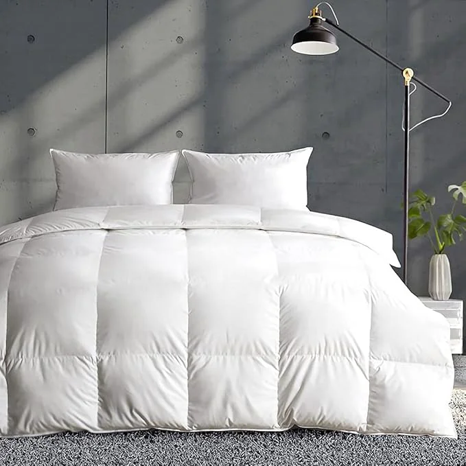 Reusable APSMILE Lightweight Down Feather Fibers Comforter Twin Size Fluffy Duvet Insert for Warm Weather Hot Sleepers -Ultra Soft Organic Cotton Cover Cooling Summer Duvet Ivory White 68×90 Quality