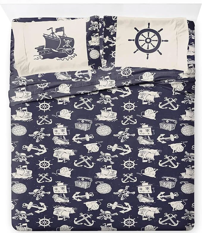 Verified Jay Franco Kids Sheet Set with Fitted Flat Sheets amp Pillow Cover – Ultra-Soft Bedding with Pillowcase for Room Decor Blue – One Piece 4 Piece Full Flexible