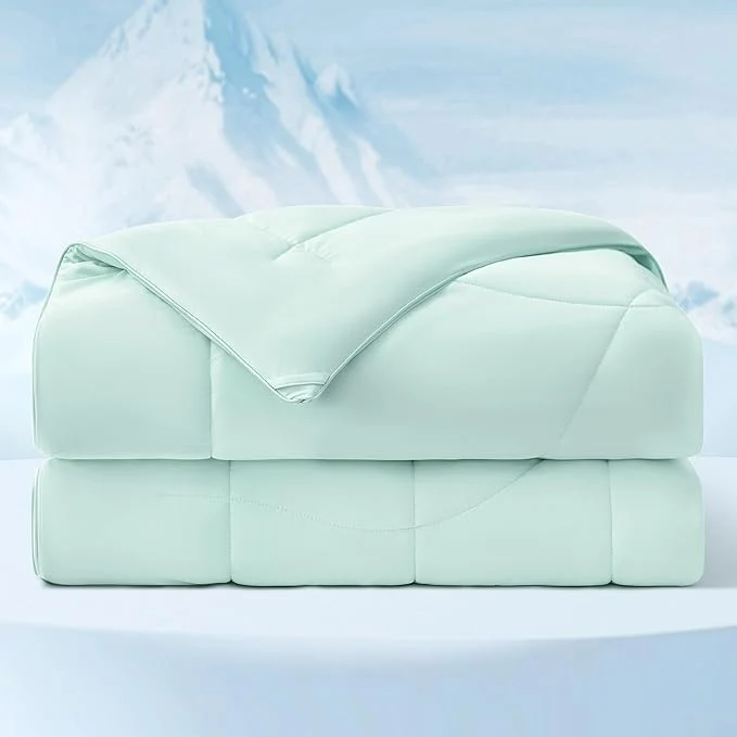 Minimalist Bedsure California King Comforter Cooling Blankets for Hot Sleepers Lightweight Comforter for Summer with Dual-Sided Cool Tech Soft Breathable Cold Duvet for Sleeping Green 102×96 Inches World-Class