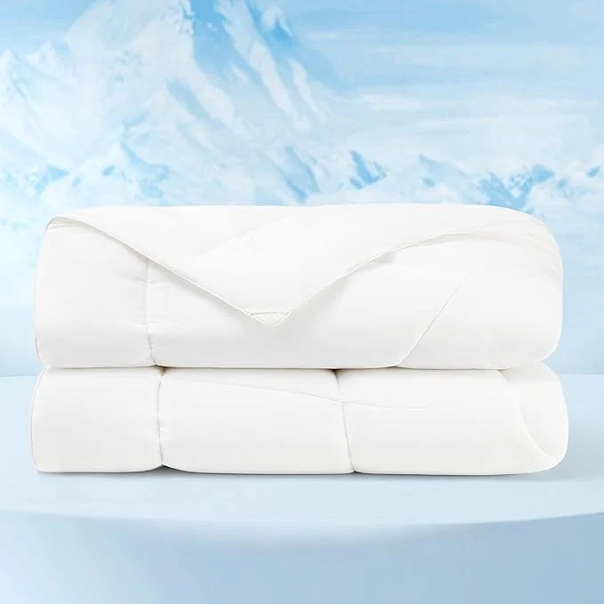 High-End Bedsure Cooling Comforter Oversize King – Cooling Blankets for Hot Sleepers Lightweight Comforter for Summer with Dual-Sided Cool Tech Soft Breathable Cold Blanket for Sleeping White 116×98 Inches Sustainable