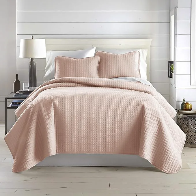 Expertly Made Southshore Fine Living Inc. Twin Quilt Bedding Set Stitched Soft Brushed Microfiber Blush Pink Quilt Twin Coverlet Bedspread Wrinkle amp Pet Hair Resistant Bedding Easy Care 1 Pillow Sham Blush Functional