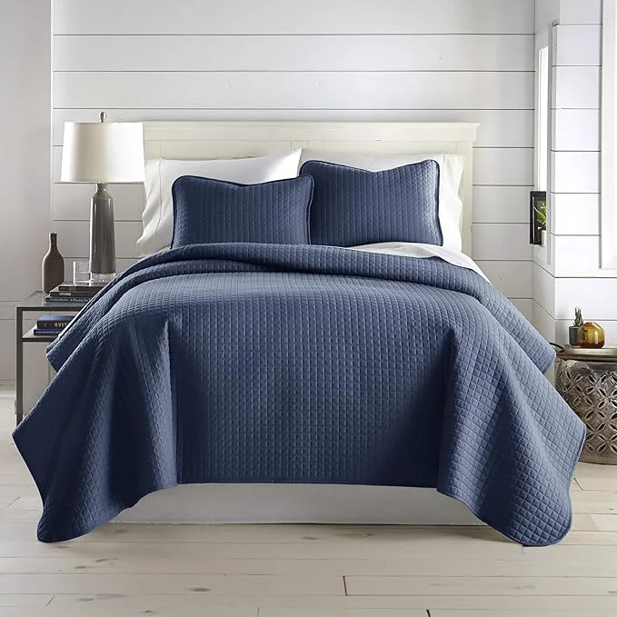 Functional Southshore Fine Living Inc. Oversized Twin Quilt Bedding Set Microfiber Quilts Summer Bedspread amp Coverlet Sets Pet Hair Resistant Bedding Twin XL Quilt Set with 1 Pillow Sham Dark Blue Quilt Official