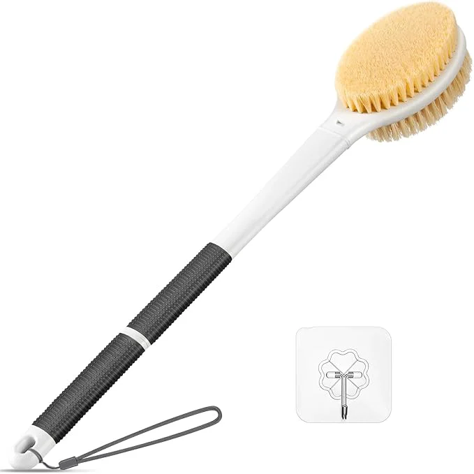 Professional Back Scrubber Anti Slip for Shower 18.1” Long Handle Bath Brush Safe