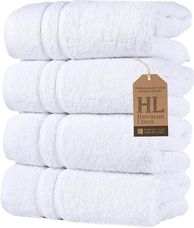 Effective Hawmam Linen White Hand Towels for Bathroom 16×29 Inch Premium Turkish Cotton Smooth
