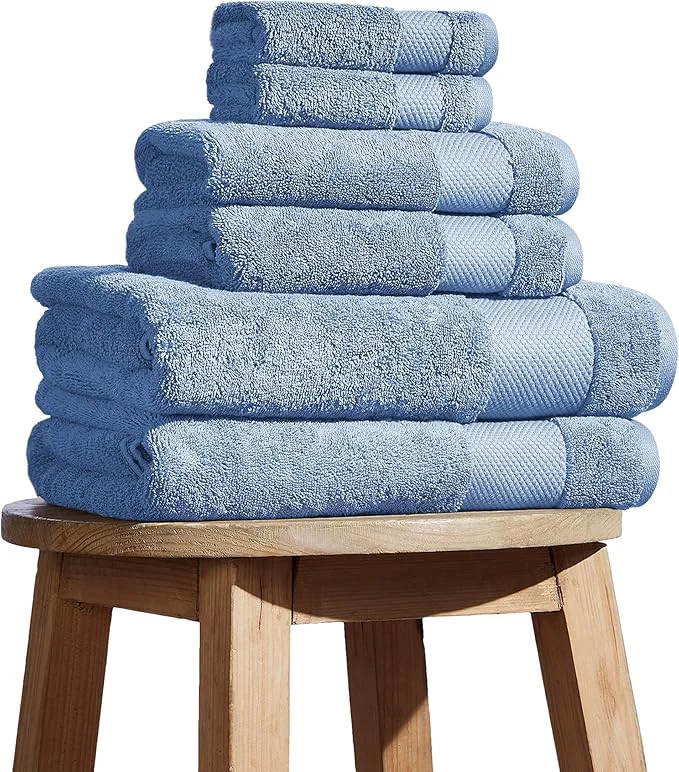 Traditional BIOWEAVES Organic Cotton 700 GSM Plush 6-Piece Towel Set GOTS Next-Generation