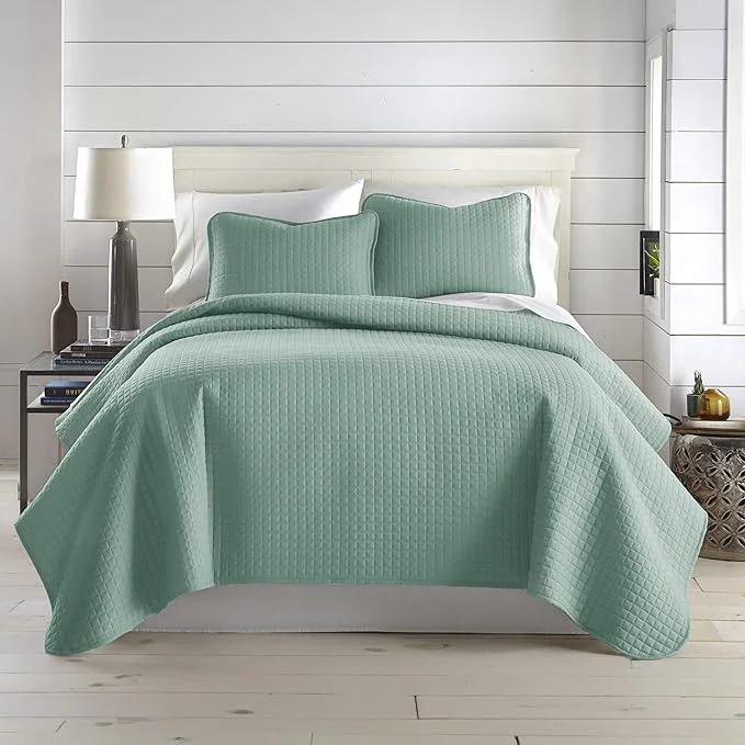 Relaxed Southshore Fine Living Inc. Twin Quilt Coverlet Bedding Set Soft Brushed Microfiber Bedspread Stain and Pet Hair Resistant Bedding XL Twin Blue Quilt Comforter Set with 1 Pillow Sham Steel Blue Top-Quality