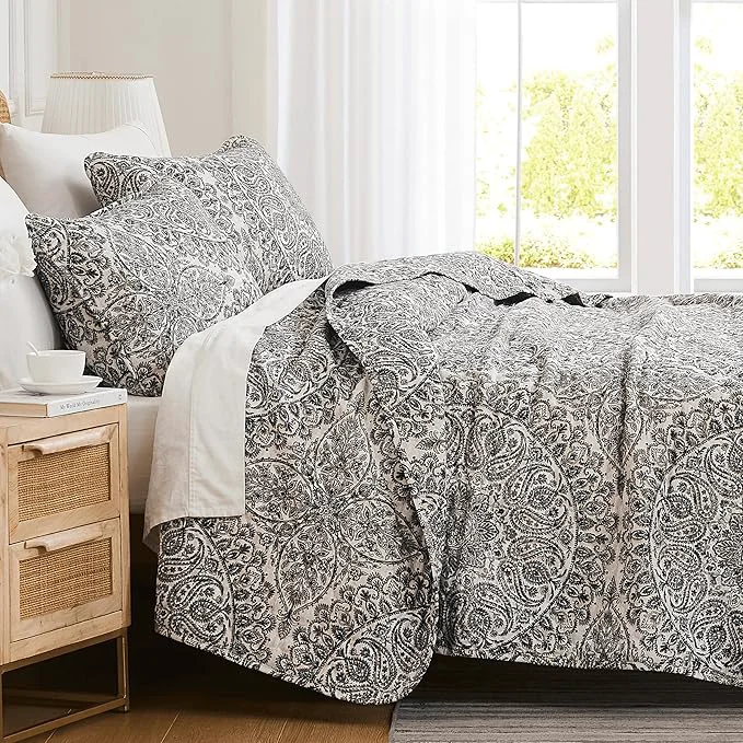 Fast Southshore Fine Living Inc. Ashanti Collection Oversized King Quilt Bedding Set Soft Fabric Lightweight Bedspread 3-Piece Two Matching Shams 108 in Wide x 98 in Long King California Size Grey Durable