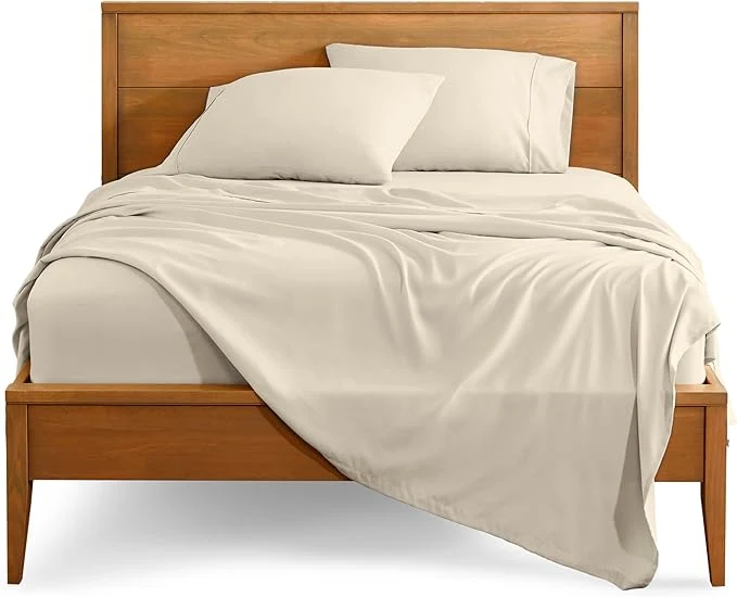 Professional Bare Home Queen Sheet Set – 1800 Ultra-Soft Microfiber Queen Bed Sheets – Double Brushed – Deep Pockets – Easy Fit – 4 Piece Set – Bedding Sheets amp Pillowcases Queen Sand Secure