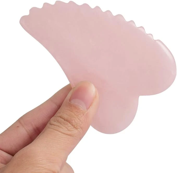 Organic Rose Quartz Gua Sha Comb Massage Tool Reusable