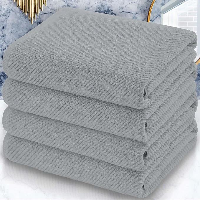 Contemporary VOOVA MOVAS Grey Bath Towels Large 30 x 56 Comfortable