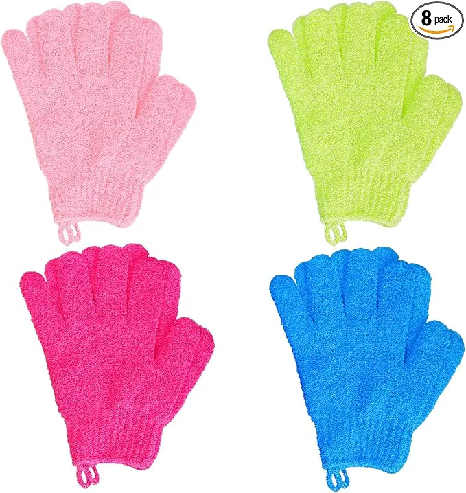 Original Design 4 Pairs Bath Exfoliating Gloves Scrub Double Sided Bath Mitts Scrubs Selected