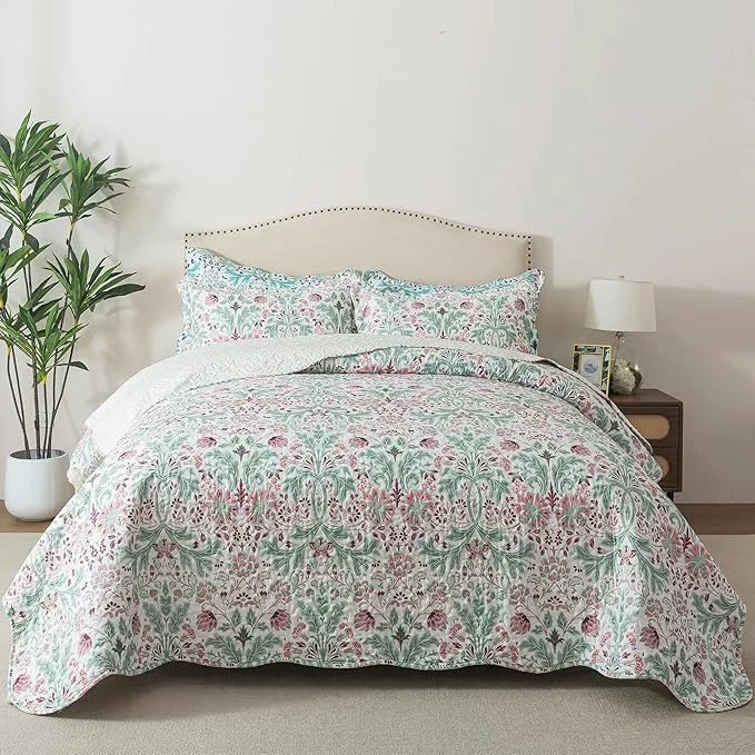 Easy-to-Use HoneiLife Quilt Set Queen Size – Microfiber Bedspreads for Queen Bed Reversible Coverlet Lightweight Bedcover Quilt Bedding Sets for Queen Bed Smooth
