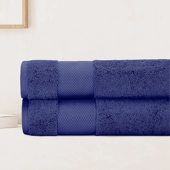 Crafted BIOWEAVES Organic Cotton Bath Sheet Set of 2 Soft Oversized Bath Towels Secure