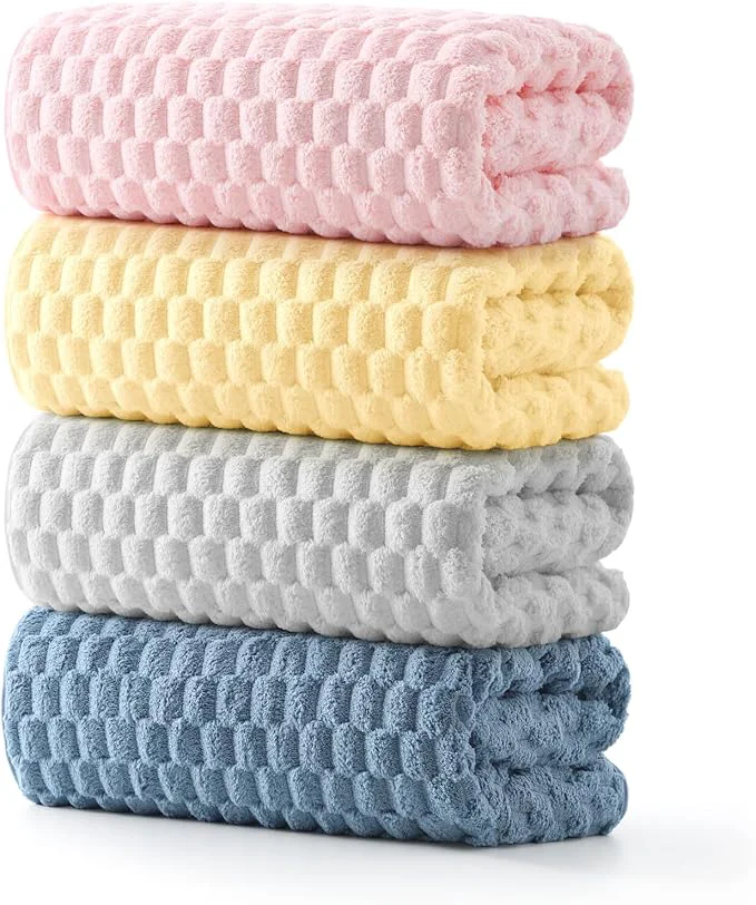 High-End REDKISS 4 Pack Microfiber Bath Towels Carefully Designed
