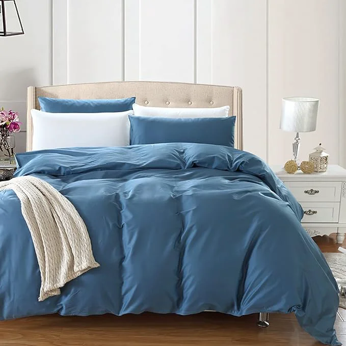 Official KAREVER Blue Comforter Set Queen Bedding Set Women Soft Bed Comforter Set Breathable Blanket Men Lake Blue Lightweight Quilts Set Queen Size Effective