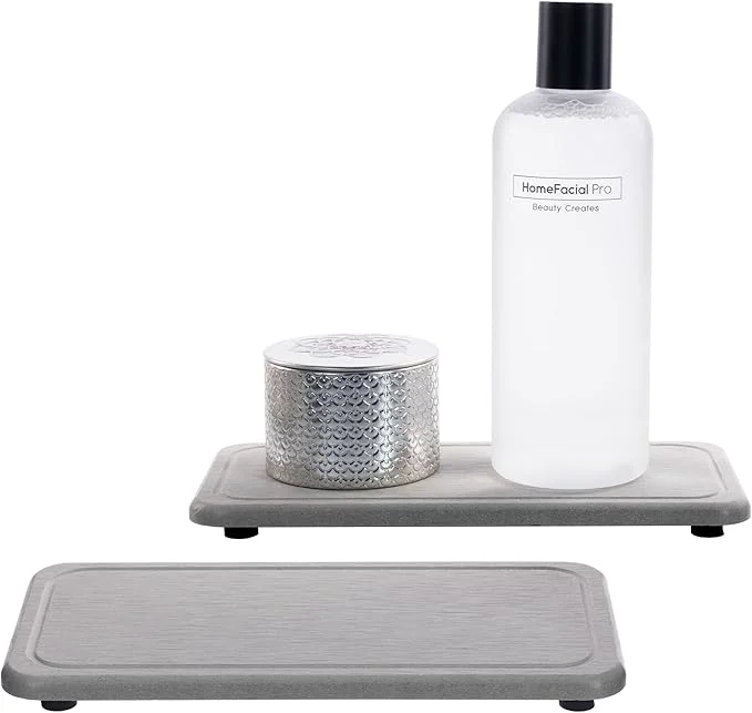 Long-Lasting NiuYichee 2 Pcs Water Absorbing Stone Trays Kitchen Bathroom Sink Soap Dish Sustainable