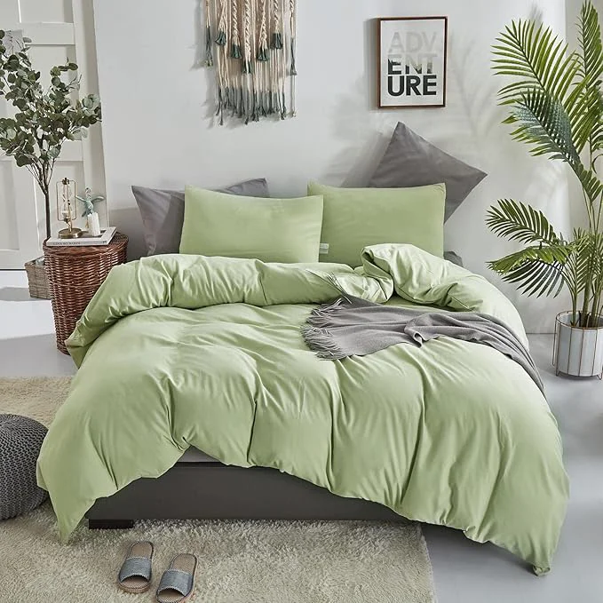 Natural KAREVER Sage Comforter Set Queen Green Bedding Set Girls Bed Comforter Set Breathable Blanket Teens Light Sage Green Lightweight Quilts Set Queen Size Crafted