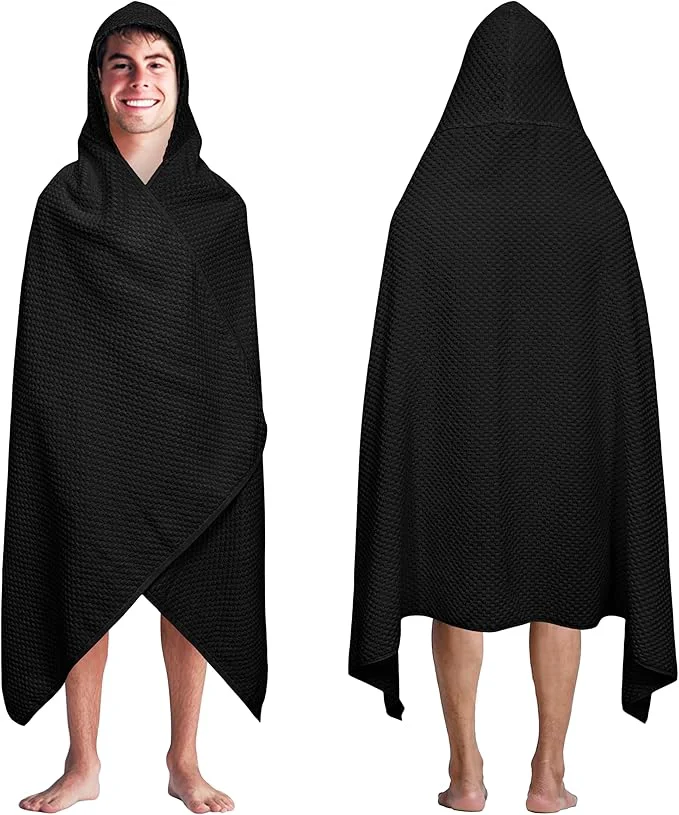 Recyclable COTTON CRAFT Hooded Bath Towel – Oversized 35 x 70 Waffle Weave Towel Sustainable
