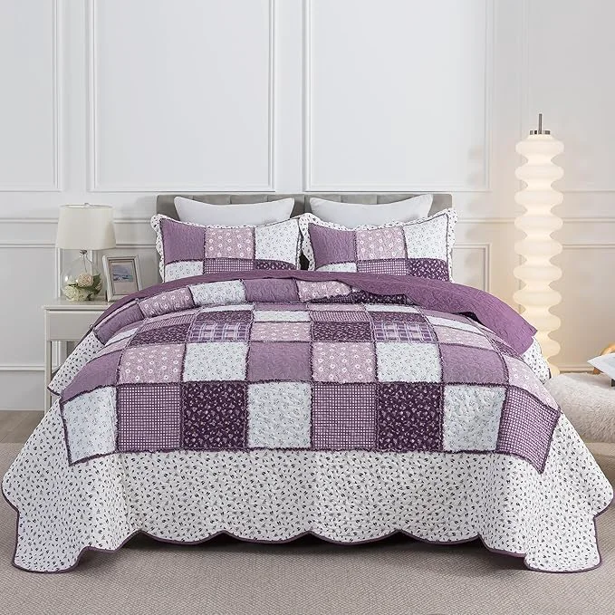 Dependable HoneiLife Quilt Set King Size – Lightweight Bedspreads 106×96 Tufted Quilts 3-Piece Patchwork Coverlet Rustic Bedding Sets All Season Quilts Top-Quality