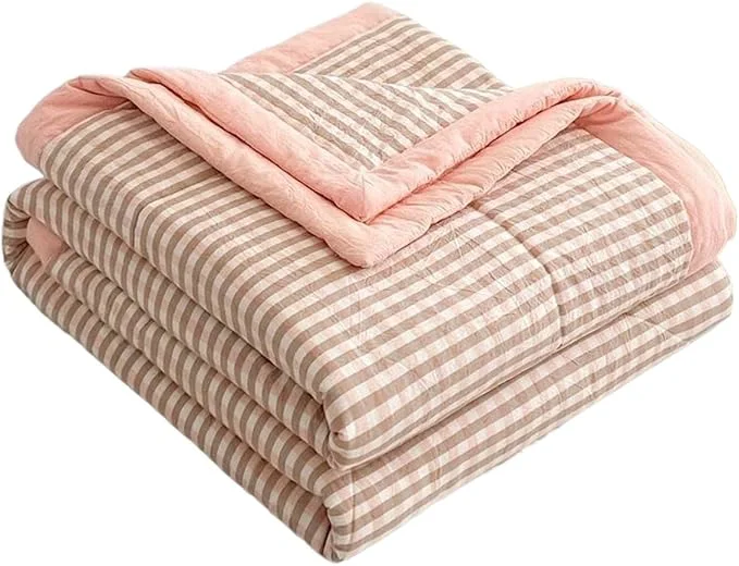 Classic Lightweight Summer Bedspread Quilt Coverlets Bedding Set Queen King Size Air Conditioning Comforter Blanket Skin-friendly Soft Breathable Geometric Pattern Bedding Coverlet For All Season Color 6