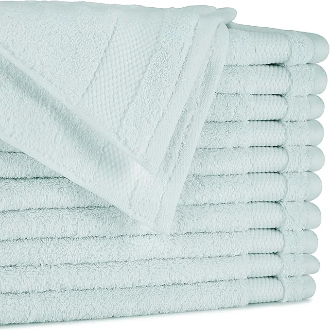 Professional BIOWEAVES Organic Cotton 700 GSM Plush Washcloths 13 x 13 GOTS Relaxed