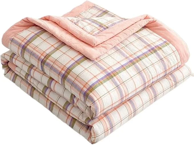Authentic Lightweight Summer Bedspread Quilt Coverlets Bedding Set Queen King Size Air Conditioning Comforter Blanket Skin-friendly Soft Breathable Geometric Pattern Bedding Coverlet For All Season Color 9 Original