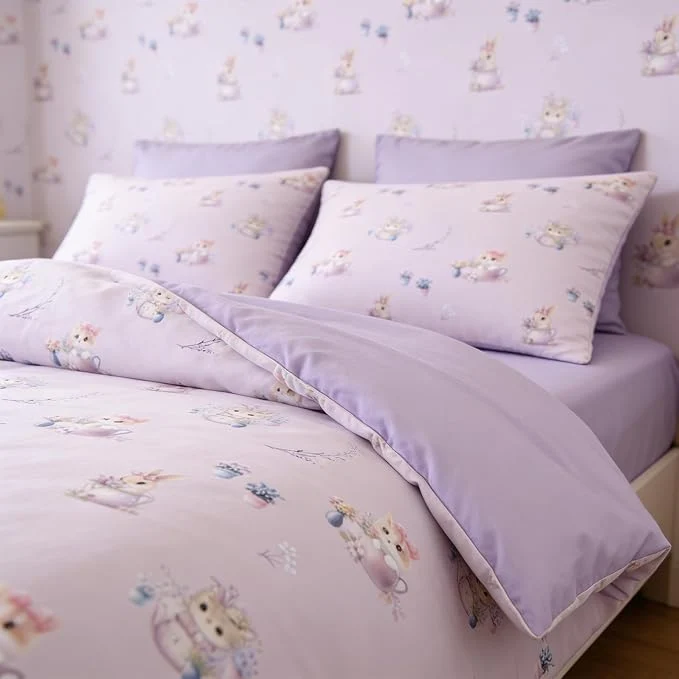 Carefully Designed Light Purple Twin Size Comforter 5Pcs Bed in A Bag for Girls Taro Purple Floral Bedding Set for Priness Girly Bedroom Decor 1 Comforter 2 Pillowcases 1 Flat Sheet 1 Fitted Sheet Quality
