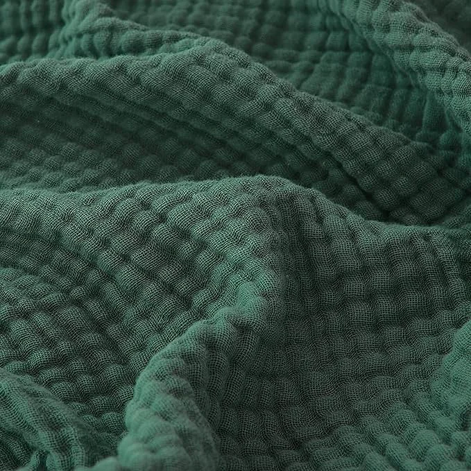 Casual EMME Cotton Muslin Twin XL Blanket Breathable Gauze Blanket Soft Lightweight Blankets Adults Gifts for Women Forest Green 66 quot x90 quot Authentic