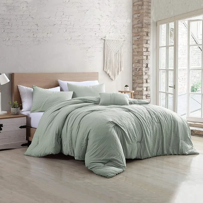 Safe Modern Threads 4-Piece Garment-Washed Comforter Set Beck Spa Queen World-Class