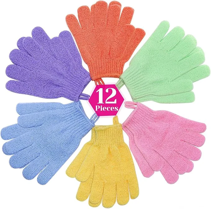 Prestigious anezus Exfoliating Gloves 6 Pairs Shower Scrub Gloves Bath Loofah Glove Authentic