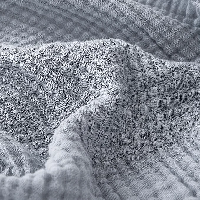 Refined EMME Cotton Muslin Twin XL Blanket Breathable Gauze Blanket Soft Lightweight Blankets Adults Gifts for Women Dusty Blue 66 quot x90 quot Convenient