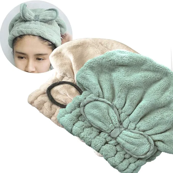 Sophisticated Jseng Microfiber Hair Drying Towel Cap Extrame Soft Ultra Absorbent Long-Lasting
