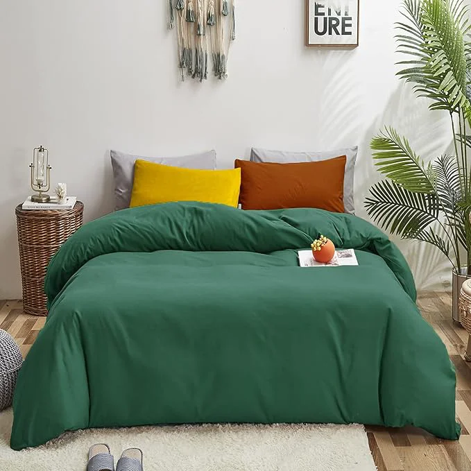 World-Class Luxlovery Emerald Green Comforter Set King Dark Green Bedding Comforter Set Solid Modern Forest Green Blanket Quilts Soft Breathable Comforter 1 Green 1 Caramel Pillowcases Responsible
