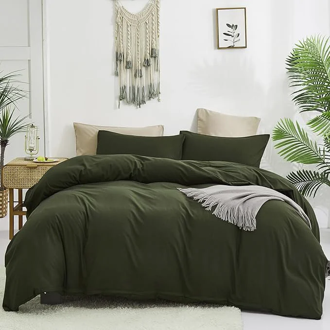 Outstanding Luxlovery Army Green Comforter Set King Green Bedding Comforter Olive Blanket Quilts Minimalist Army Bedding Set Soft Breathable Blanket Quilts Comforter for King Bed Premium Material