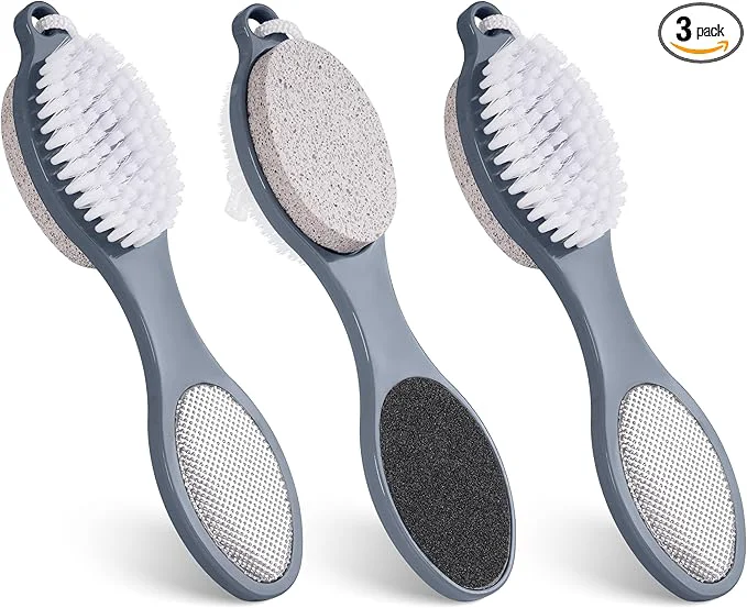Professional 3 Pcs 4 in 1 Foot Brush for Use in Shower Authentic