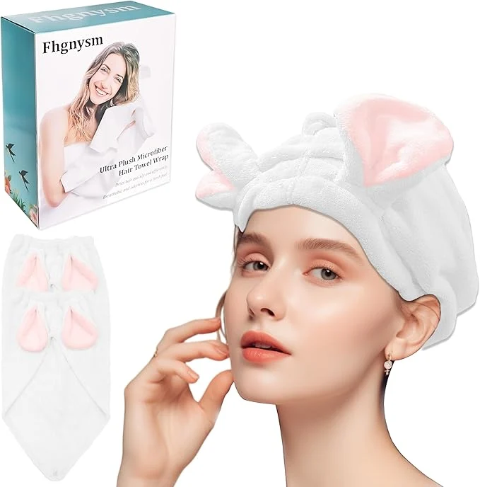 Efficient fhgnysm 2 Packs Microfiber Hair Towel Hair Turbans Functional